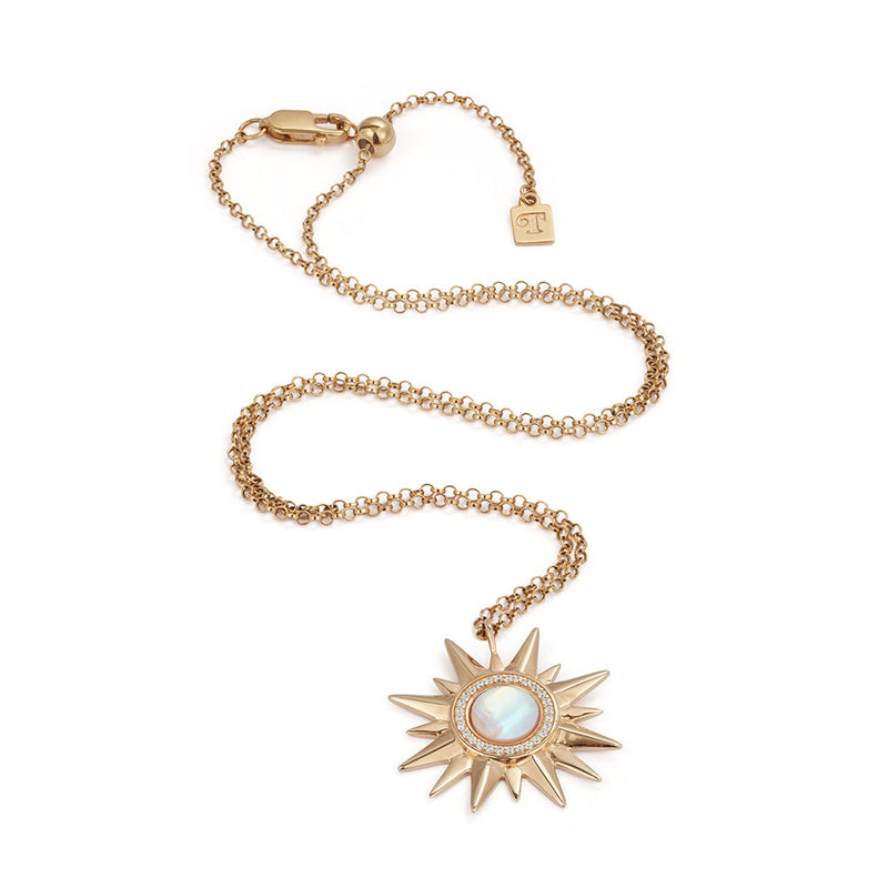 Sunburst Necklace - Pink Mother Of Pearl - Gold