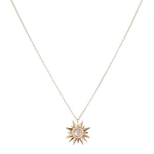 Sunburst Necklace - Pink Mother Of Pearl - Gold
