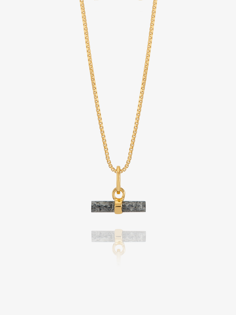 Mini Aventurine Disco T-Bar Necklace - Gold - TBN12BAGP
