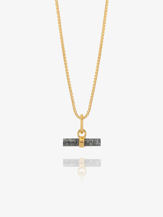 Mini Aventurine Disco T-Bar Necklace - Gold - TBN12BAGP