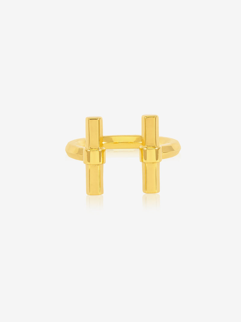 Adjustable Size T-Bar Ring - Gold - TBR3GP
