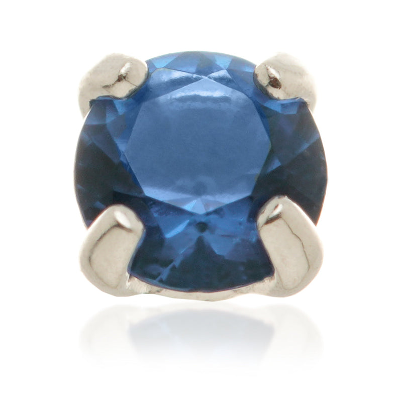 Internal Prong Set Sapphire Gem Attachment - 14ct White Gold - TLQ103-W-SA-2