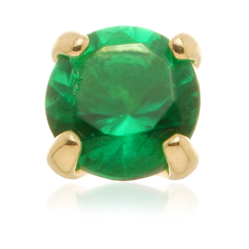 Internal Prong Set Emerald Gem Attachment - 14ct White Gold - TLQ103-Y-EM-2