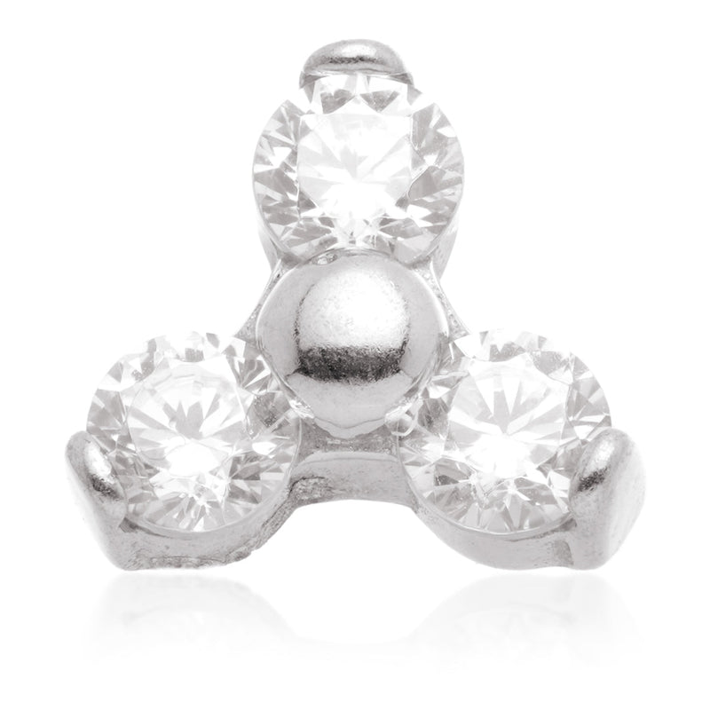 Internal Trinity Attachment Earring - 14ct White Gold - TLQ108-14K-W