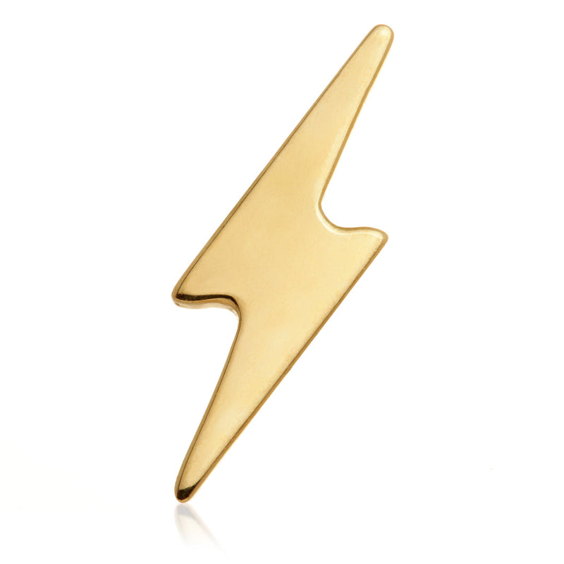 Internal Lightning Bolt Attachment Earring - 14ct Yellow Gold - TLQ118-14K-Y