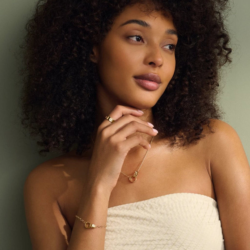 Insignia Linked Ring Necklace - 9ct Gold - TOLMNN