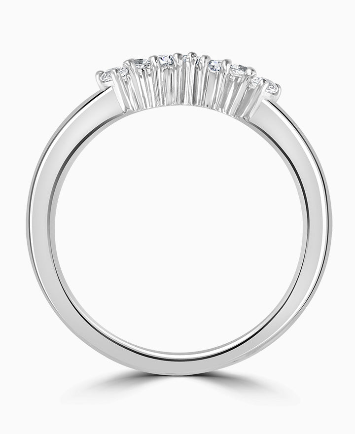 Platinum Shaped Tiara Diamond Wedding Ring - 0.32ct