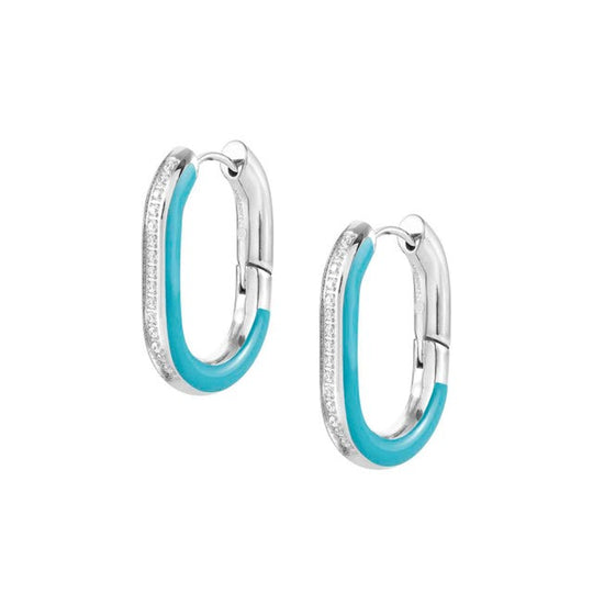 Drusilla Hoop Earrings - Turquoise/Silver - 028708/028