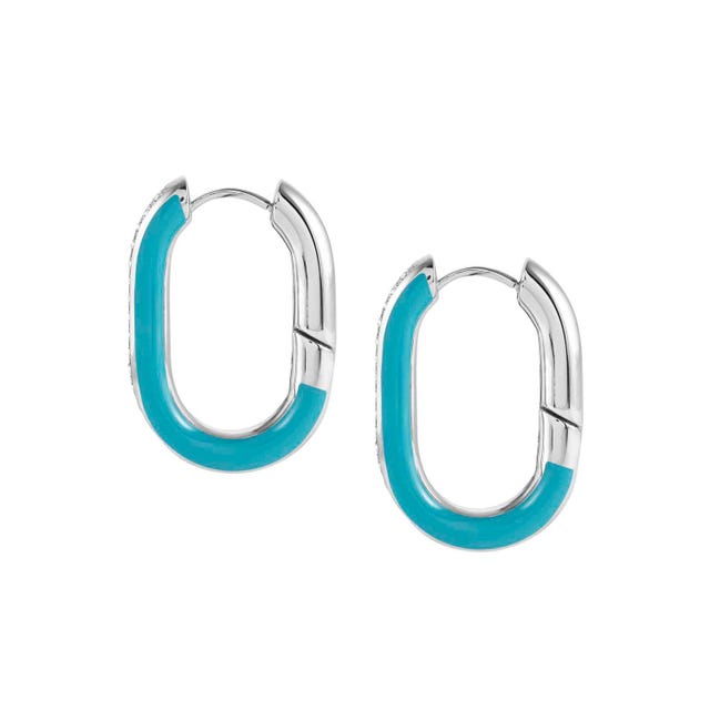 Drusilla Hoop Earrings - Turquoise/Silver - 028708/028