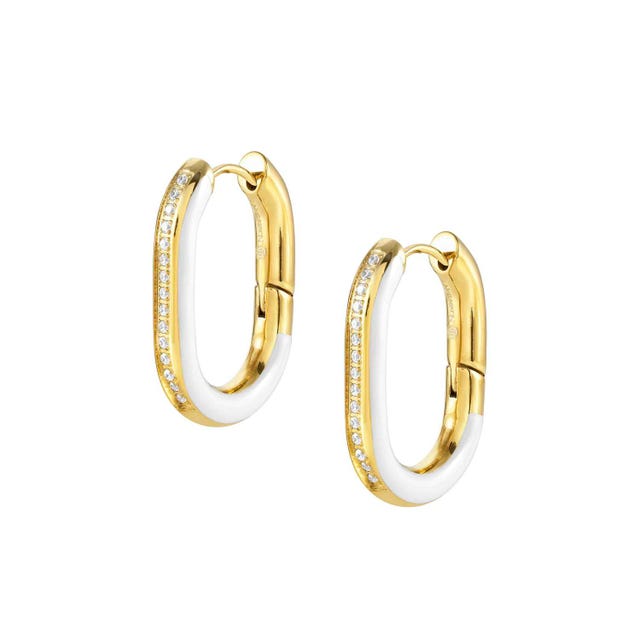 Drusilla Hoop Earrings - White/Gold - 028713/000