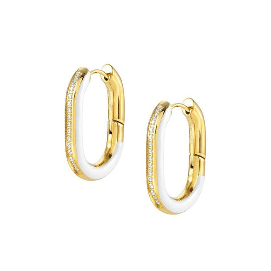 Drusilla Hoop Earrings - White/Gold - 028713/000