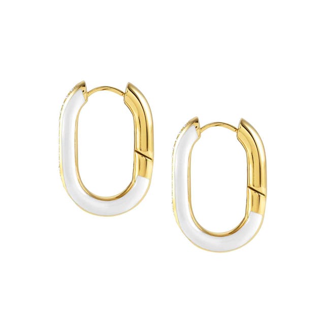 Drusilla Hoop Earrings - White/Gold - 028713/000