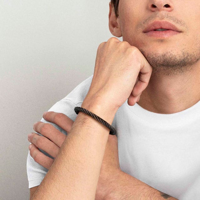 B-Yond Mens Twisted Metal Cord Bracelet - 028928