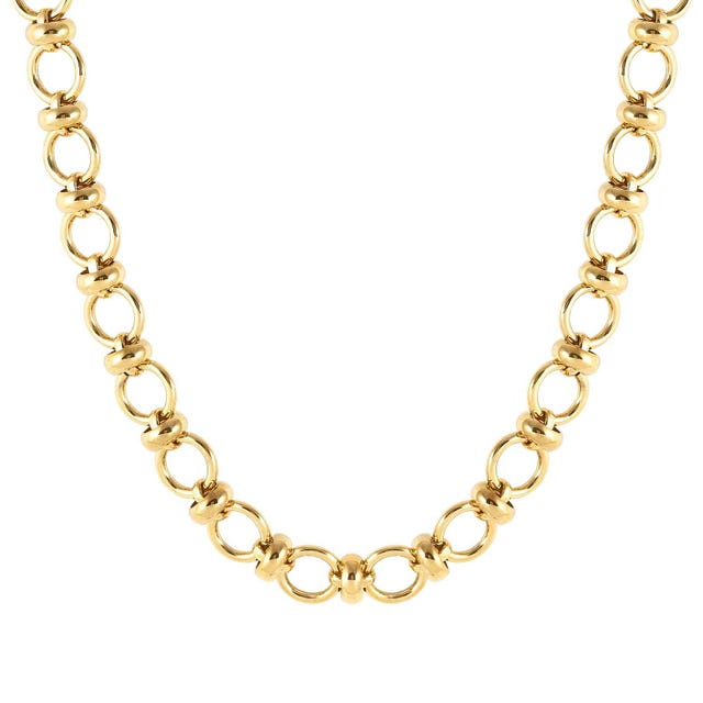 Long Unconditionally Stainless Steel Chain Necklace - Gold - 029102/012