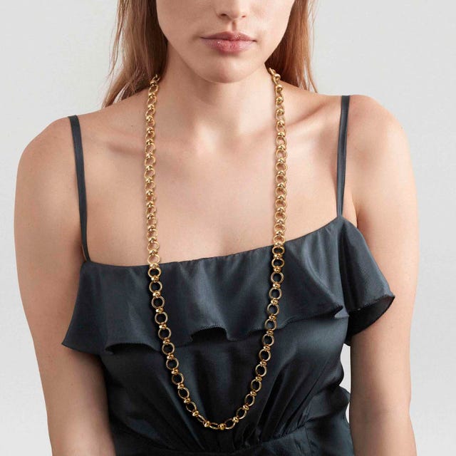 Long Unconditionally Stainless Steel Chain Necklace - Gold - 029102/012