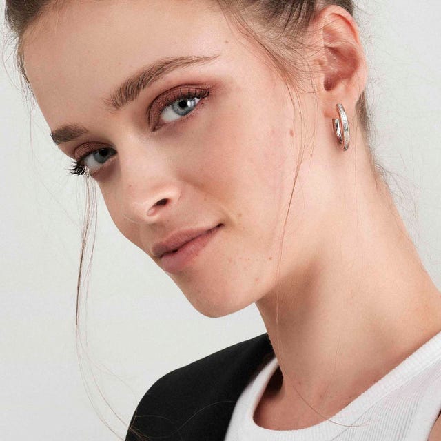 Unconditionally CZ Hoop Earrings - Silver - 029103/001