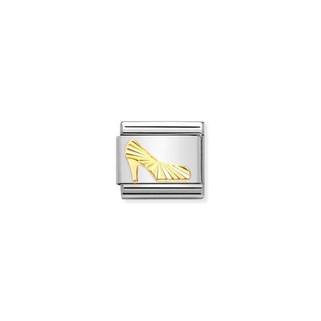 Classic Etched Detail Shoe Link - Gold - 030149/49
