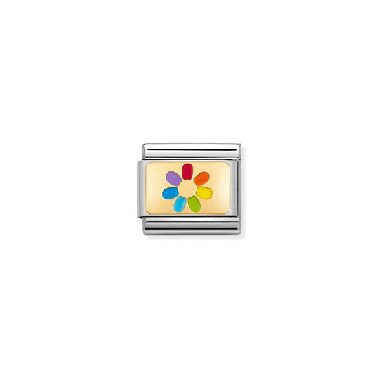 Composable Rainbow Flower Link - Gold - 030263/20