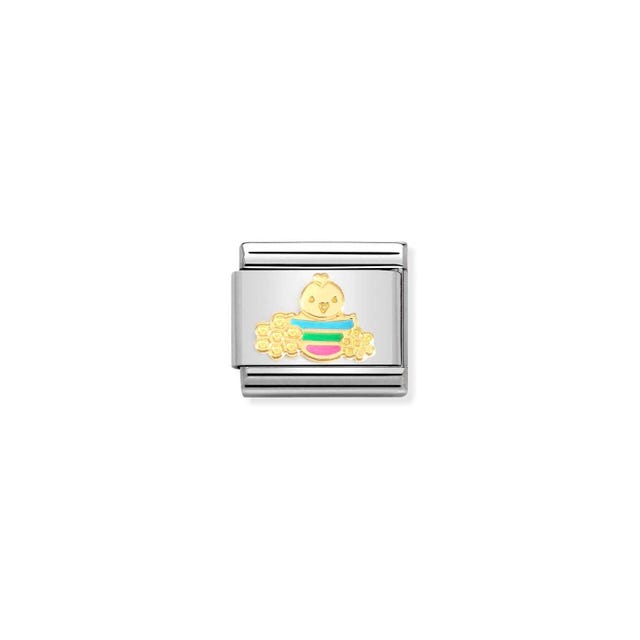 Classic Easter Chick & Flowers Link - Gold - 030272/75