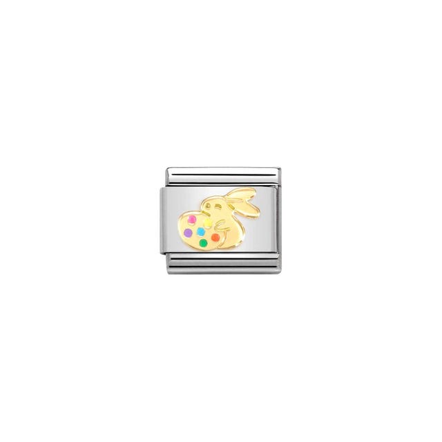 Classic Easter Bunny With Egg Link - Gold - 030272/76