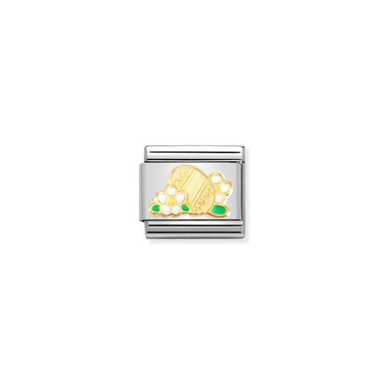 Classic Easter Egg With Flowers - Gold - 030272/77