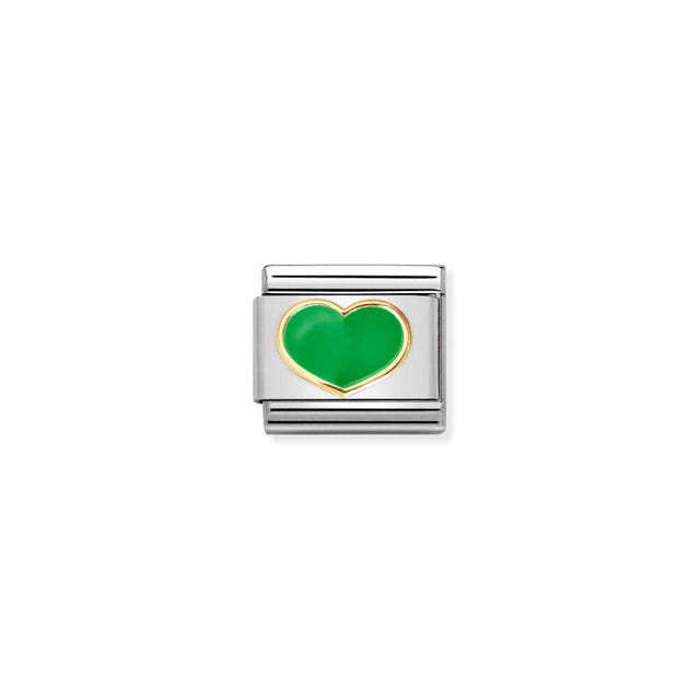 Classic Apple Green Heart Link - Gold - 030283/23