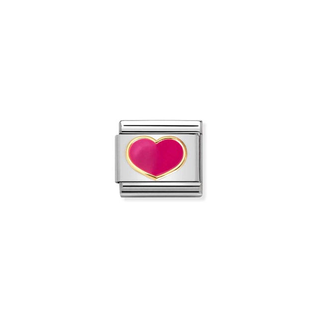 Classic Fuschia Heart Link - Gold - 030283/24
