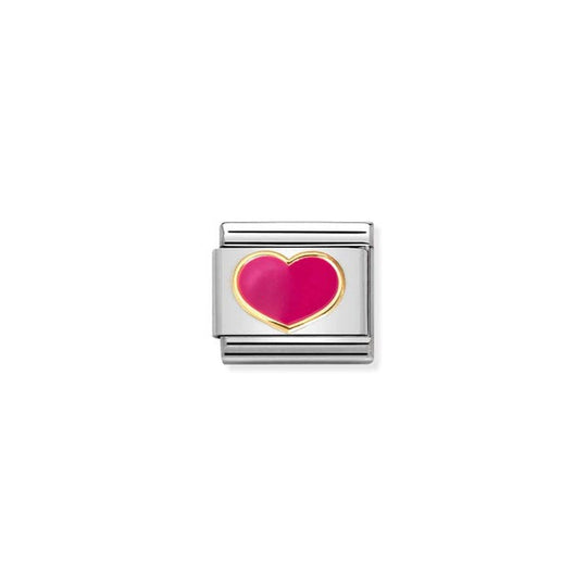 Classic Fuschia Heart Link - Gold - 030283/24