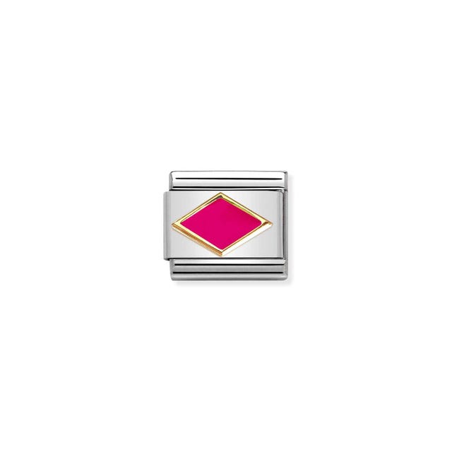 Classic Fuschia Rhombus Link - Gold - 030285/52
