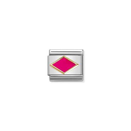 Classic Fuschia Rhombus Link - Gold - 030285/52