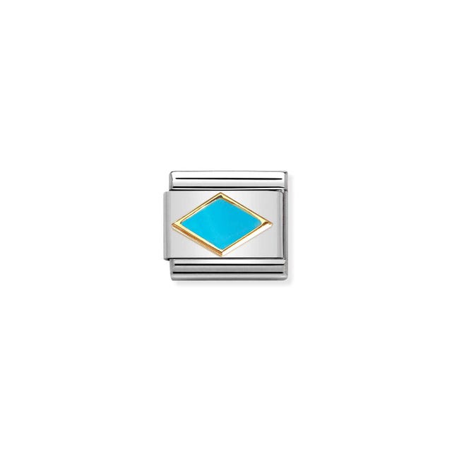 Classic Turquoise Rhombus Link - Gold - 030285/53