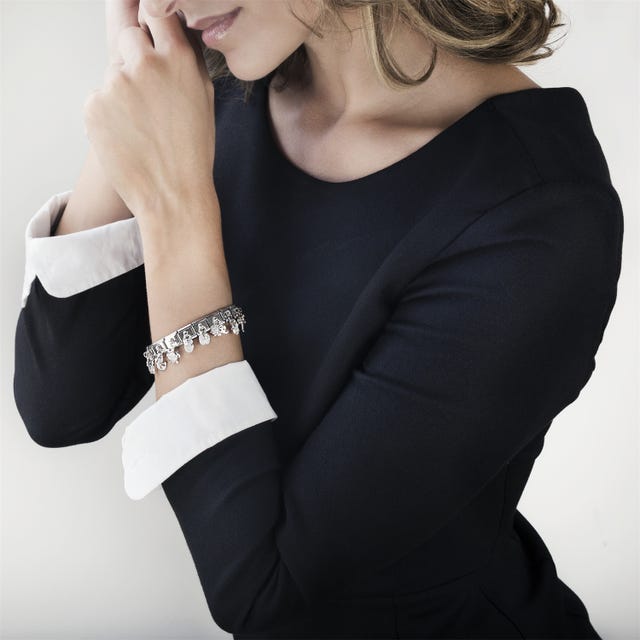 Classic White Pearls Pendant Link - Silver - 030609/01