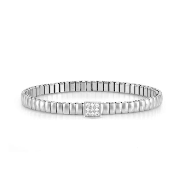 Extension Square & Stones Bracelet - Silver - 046007/056
