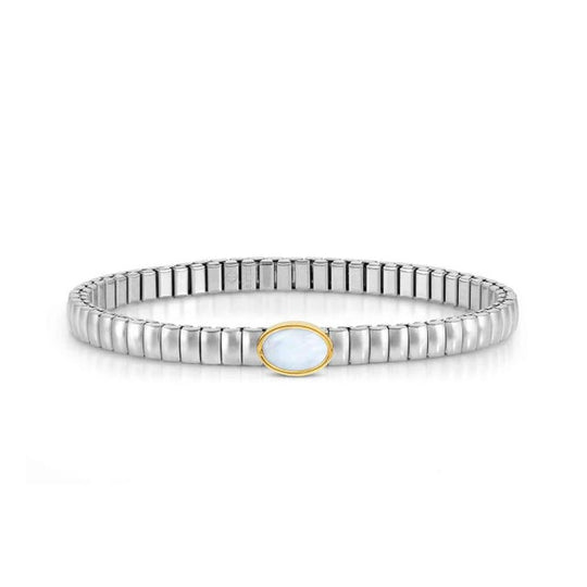 Extension Oval Mother Of Pearl Bracelet - Silver - 046009/126