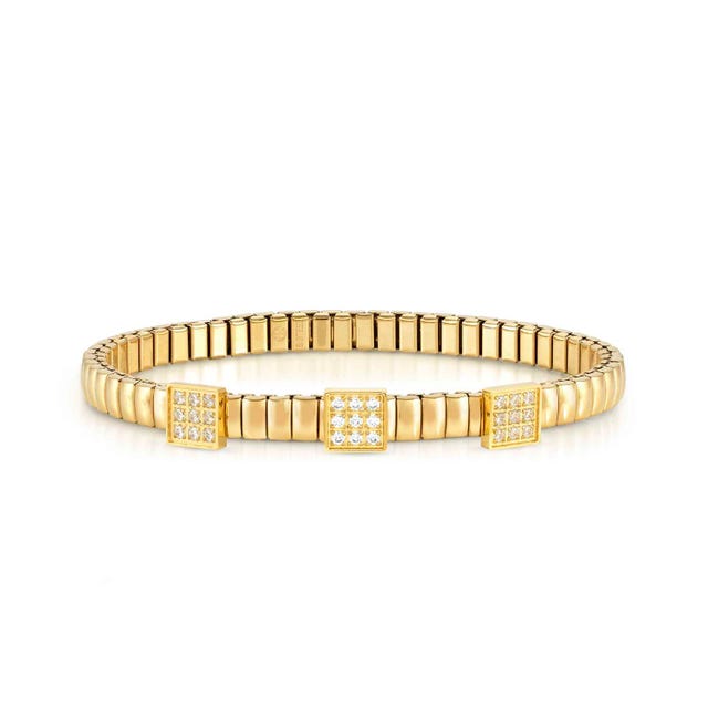 Extension 3CZ Squares Bracelet - Gold - 046015/056