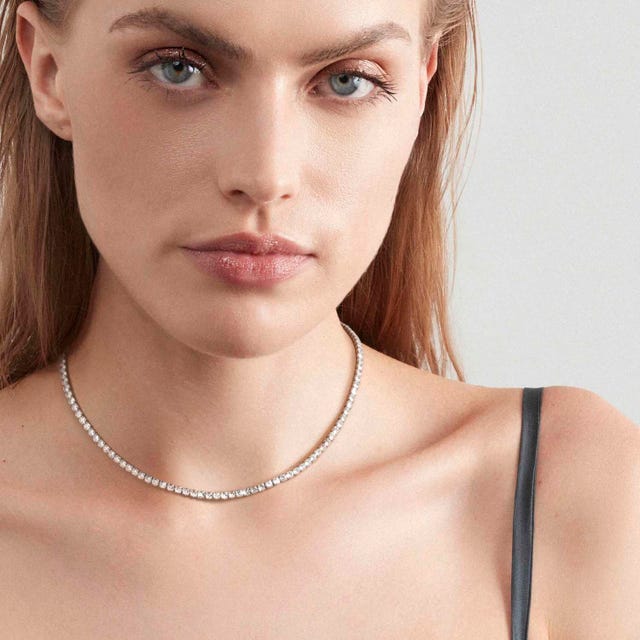 Chic & Charm Joyful Tennis Necklace - Silver - 148644/010