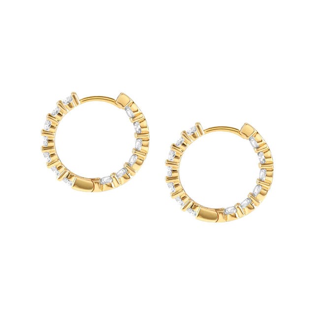Chic & Charm Joyful CZ Hoop Earrings - Gold - 148635/012