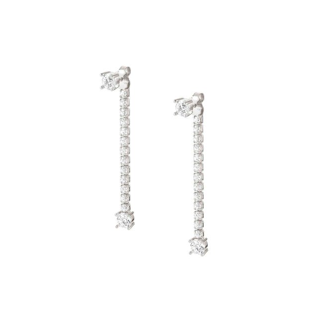 Chic & Charm Joyful CZ Drop Earrings - Silver - 148637/010