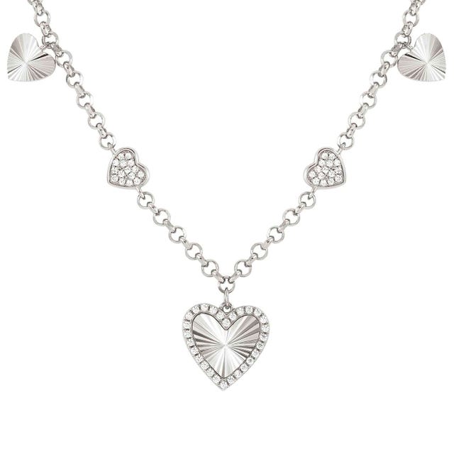 Truejoy Necklace With Heart Pendants - Silver - 240102/004