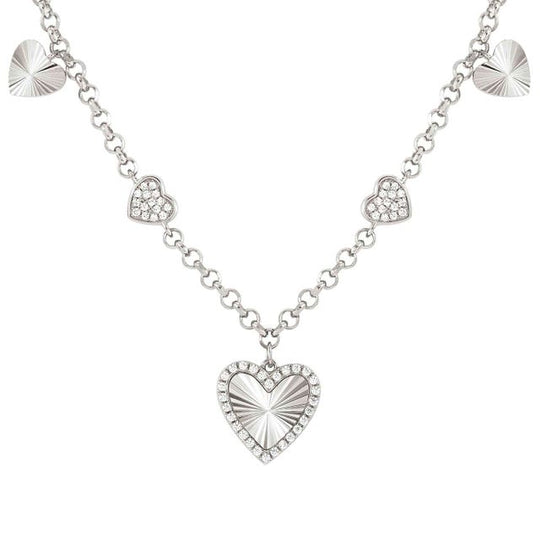 Truejoy Necklace With Heart Pendants - Silver - 240102/004