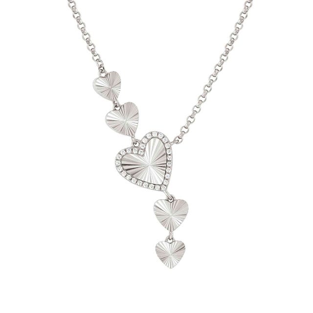 Truejoy Necklace With Etched Hearts - Silver - 240103/004