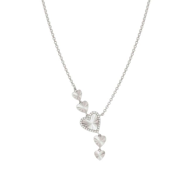 Truejoy Necklace With Etched Hearts - Silver - 240103/004