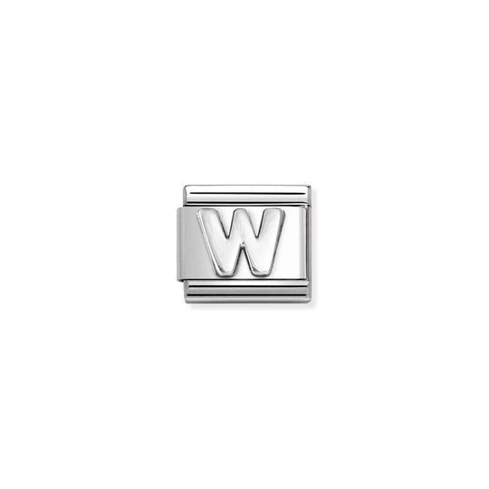 Classic Letter W Link - Silver - 330113/23