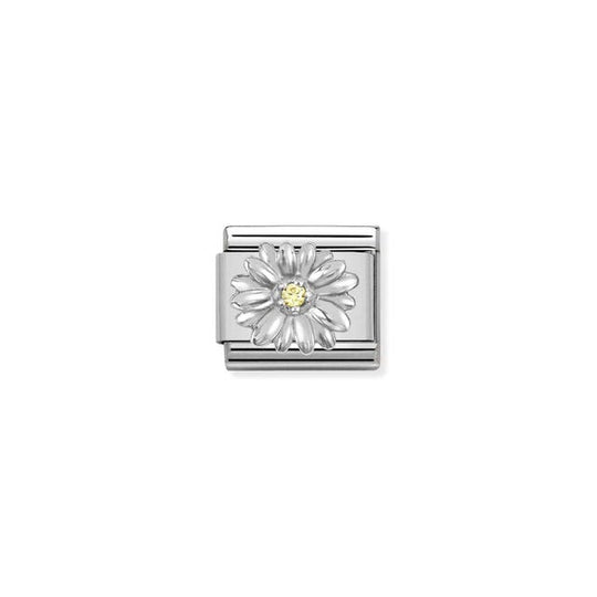 Composable Classic Silver Daisy, Yellow CZ Link - 330311/13