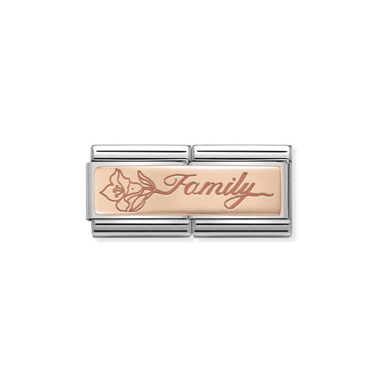 Classic Double Family With Flower Link - Rose Gold - 430710/17