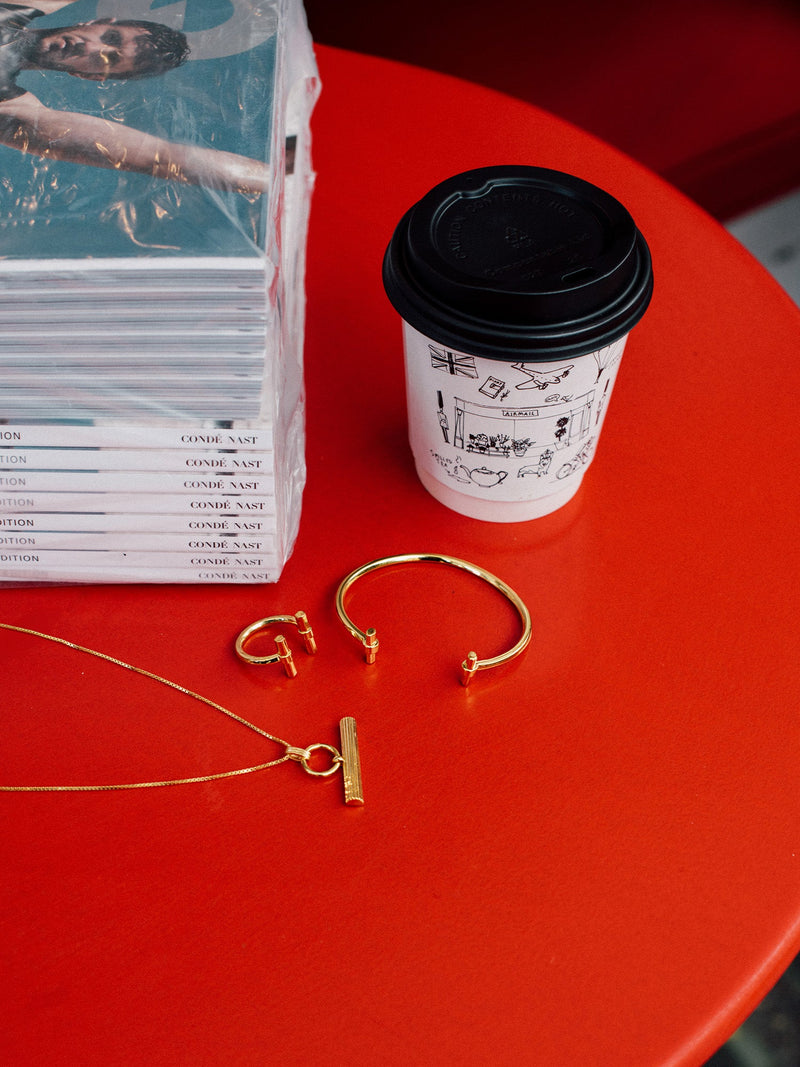 Adjustable Size T-Bar Bangle - Gold - TBB3GP