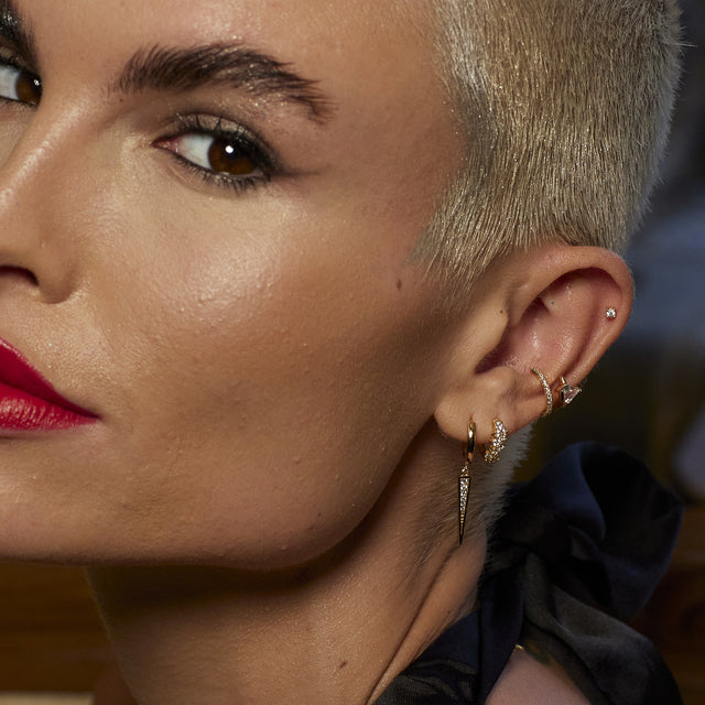 Teeny Tiny Stud Earrings - Gold/CZ - SPESGS142