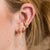 Sparkle Linked Huggie Hoop Single Earring - Gold - SPG-299