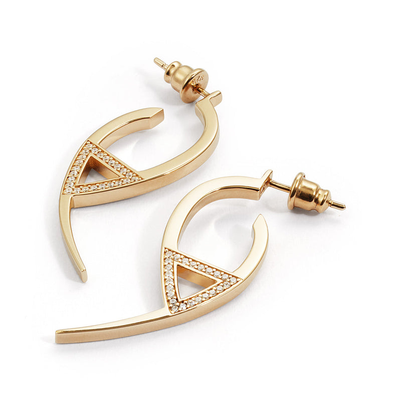 Flick CZ Earrings - Gold