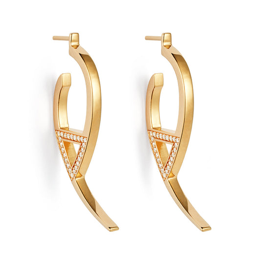 Flick CZ Earrings - Gold